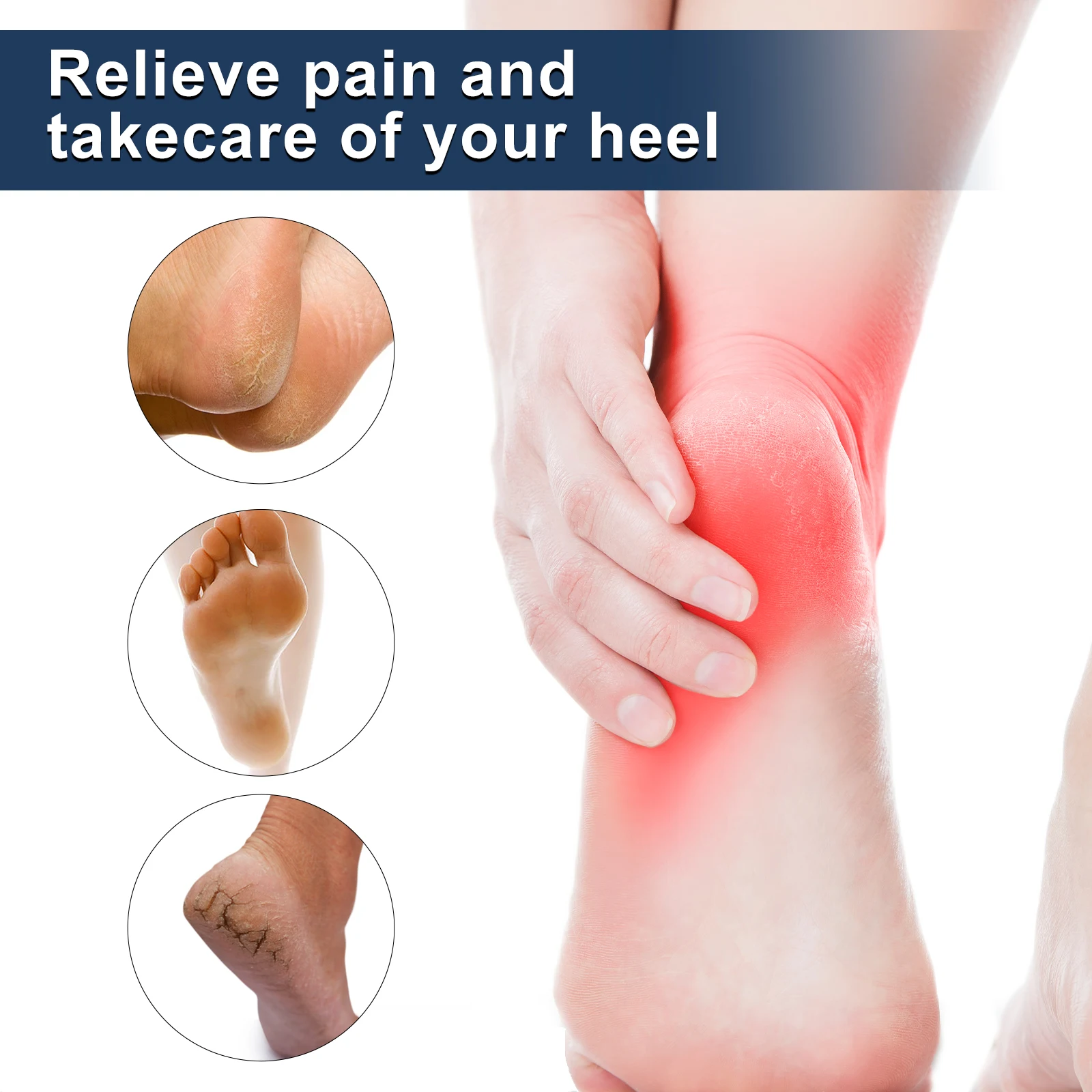 Plantar Fasciitis Heel Cups Upgrade Anti-Slip Gel Heel Protector Adjustable Pads for Pain Relief