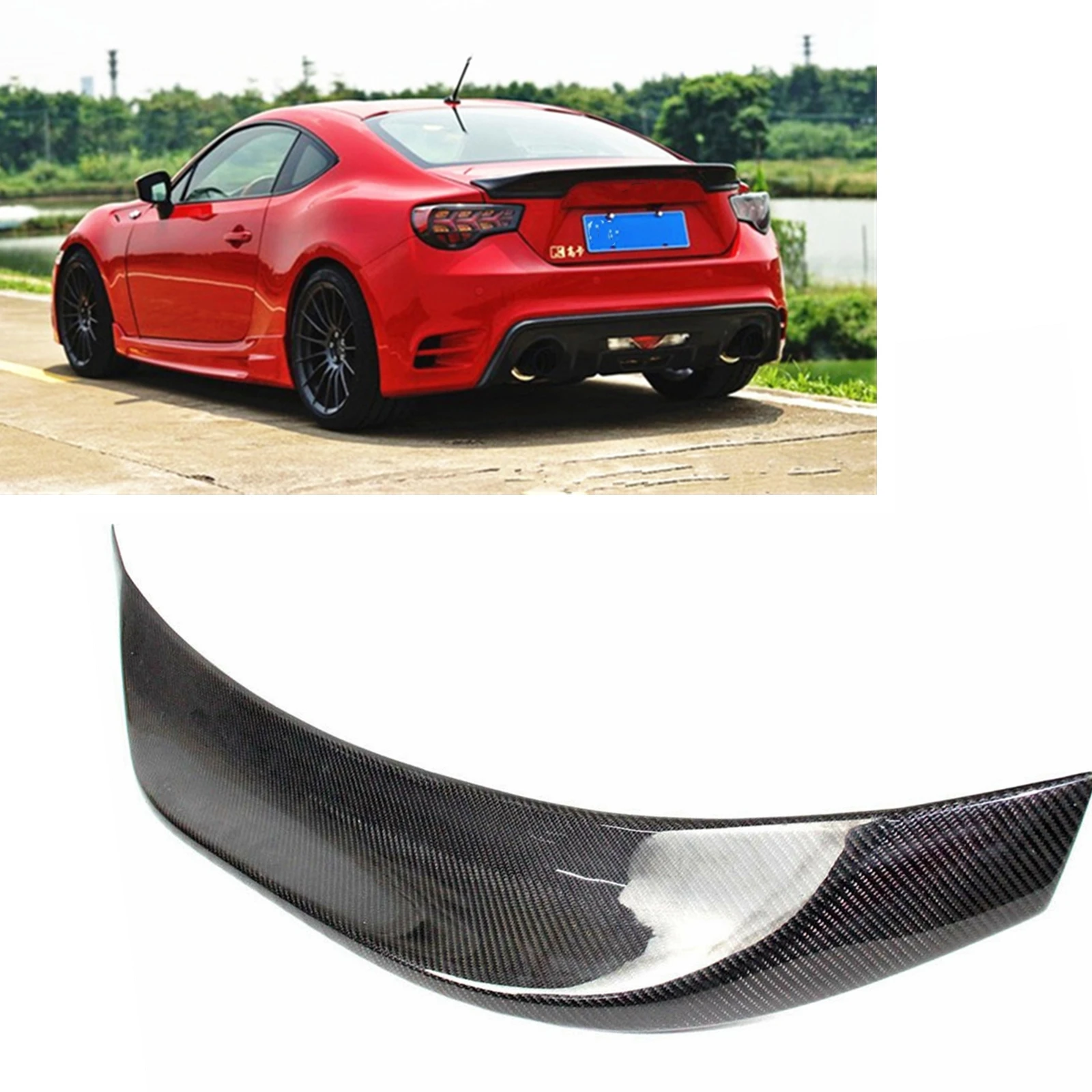 

Carbon Fiber L Style Rear Trunk Splitter Lip Spoiler Wing For TOYOTA GT86 86 2012-2020 2 Door Coupe Subaru BRZ Scion FRS FR-S