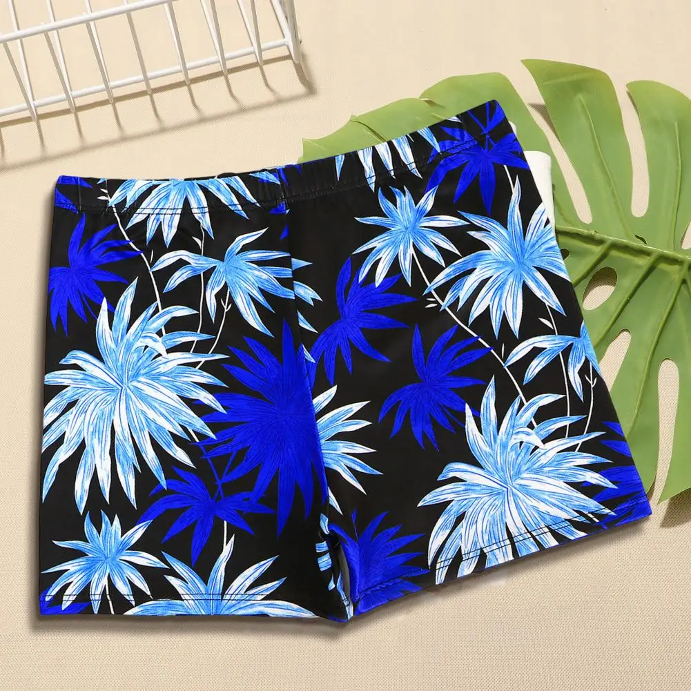 Men Swimming Trunks Quick Dry Men Shorts Digital Print Pattern Flat Corner Swimming Pants