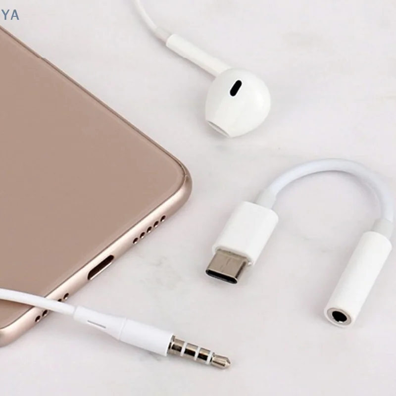 【YA】타입 C - 3.5mm Aux 어댑터 타입-c 3.5 잭 오디오 케이블(휴대폰 헤드폰 변환기용)