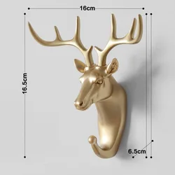 Vintage Deer Head Wall Hanging Hook - Animal - Inspired Decorative Hanger for Clothes, Hats, Scarves, and Keys (Gold deer)
