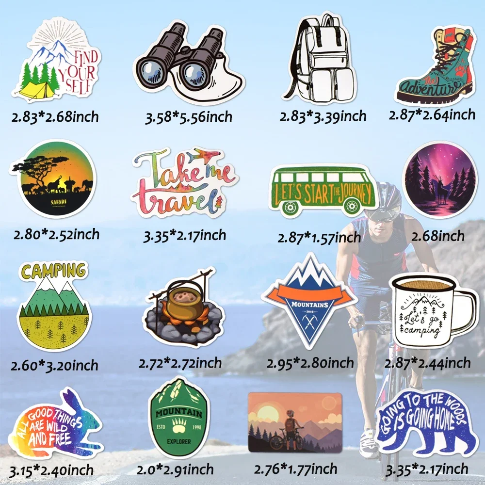 250 PCS Mixed Cartoon Stickers Camping Ski Surf Parkour for Laptop Guitar Luggage Car Bike Waterproof Sport Stickers Decal Toys