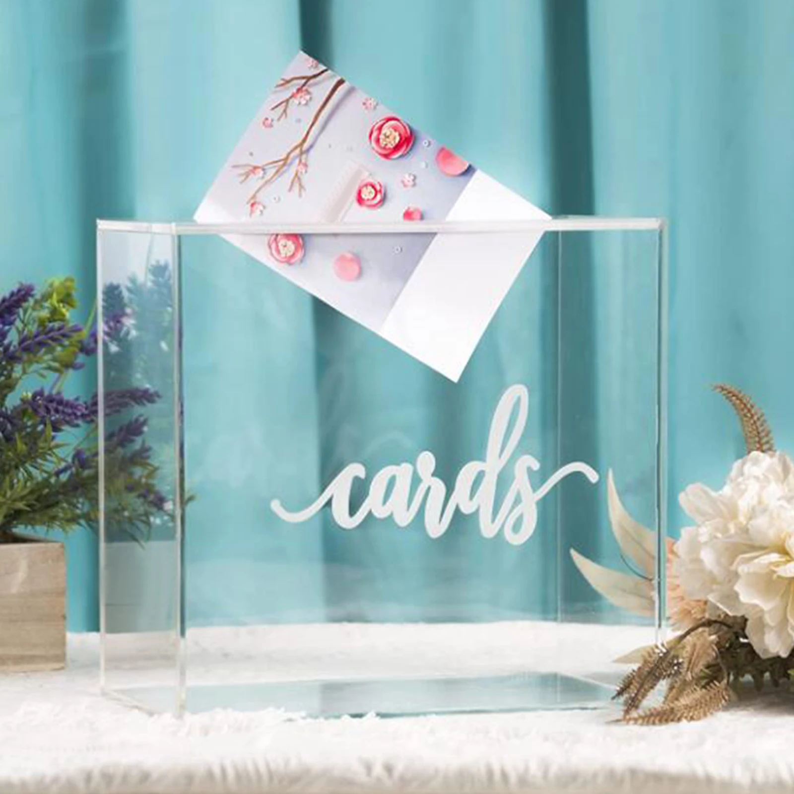 Acrylic Card Box DIY Envelope Gift Card Box For Wedding Money Anniversary Shower Birthday Decorations