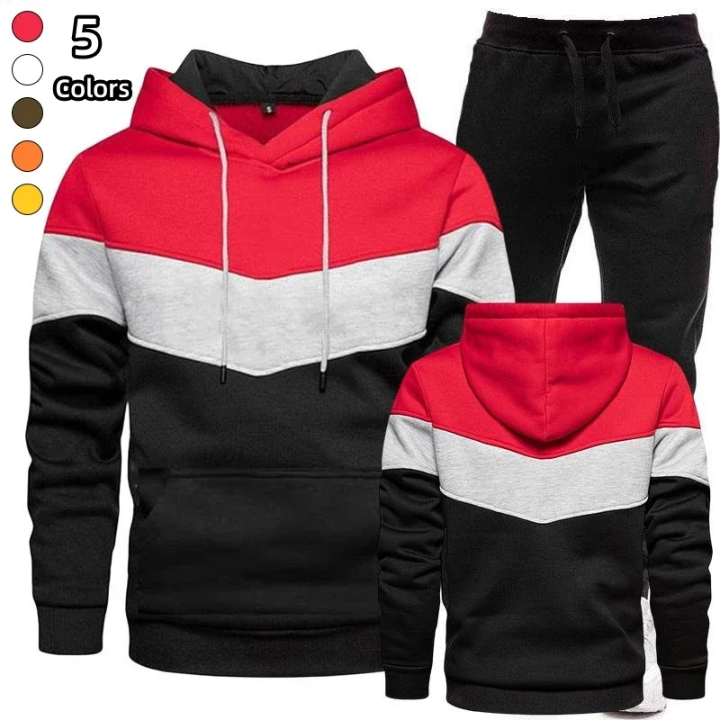Autumn Men Fitness Tracksuit Sport Set Hoodies Coat + Pants Sportwear Suit New for Male Outdoor Running Hiking Jogging Clothing custom your logo 2pcs set sexy women tracksuit sportwear sleeve crop top pants outfit workout gym fitness athletic women clothes