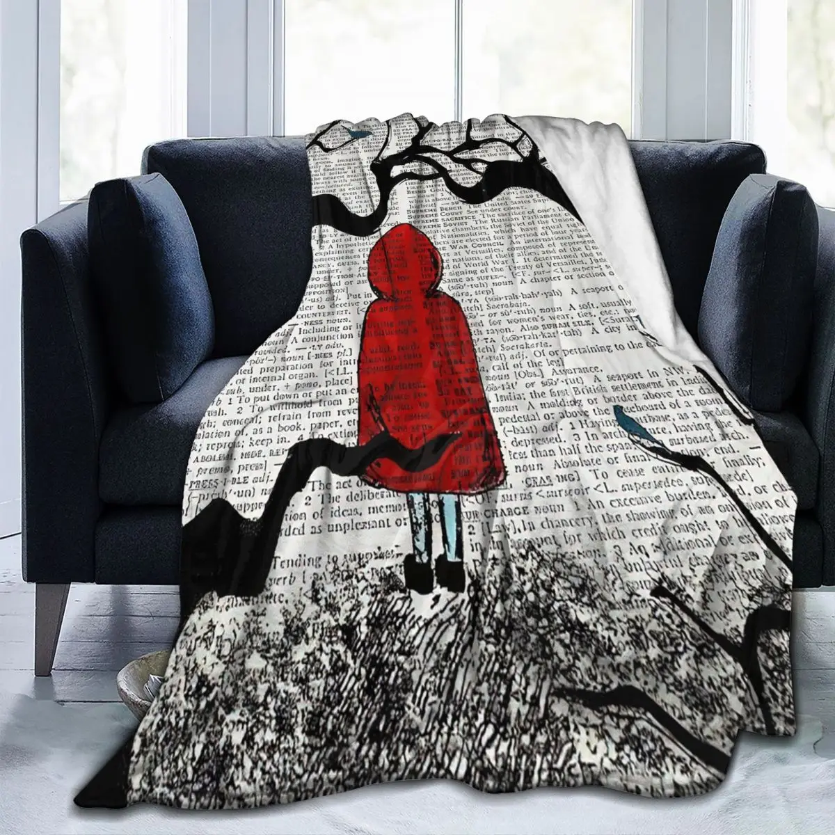 

Little Red Riding Hood Blankets Sofa Cover Fleece Summer Wolf Anime Plaid Warm Throw Blankets for Sofa Outdoor Bedspreads