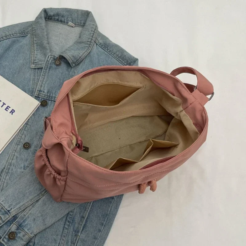 Nylon Hobos Crossbody Bags Solid Casual Zipper Women's Bags 2026 Fashion High Capacity Solid Color Single Shoulder Totes Bag