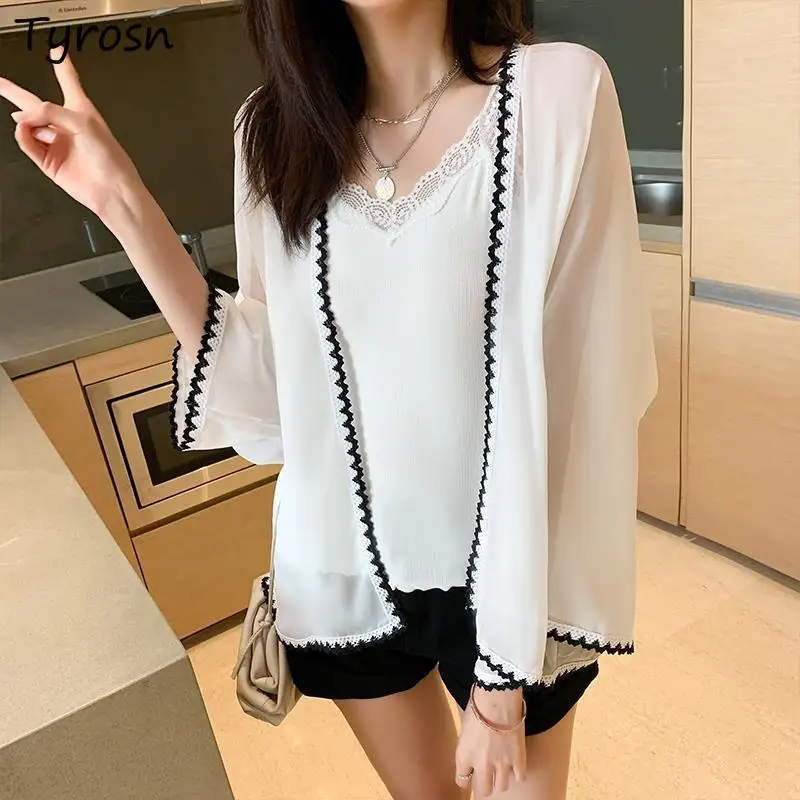 

Minimalist Jackets Women Panelled Design Basic See-through Loose Ulzzang Mujer All-match Summer Sun-proof Chic Casual Breathable
