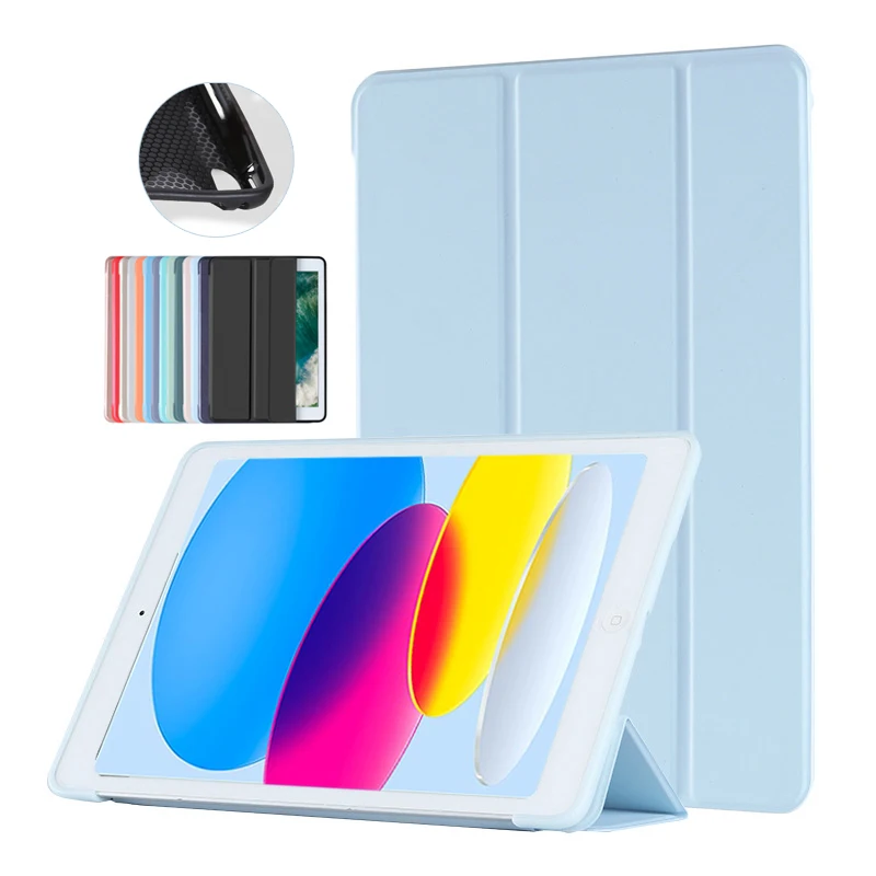 Per Ipad 10 10Th Generation 10.9 Case 2022 Supporto Pieghevole Cover Posteriore In Silicone Morbido Smart Folio Per Custodia Per Ipad 10 9 10.9 Pollic