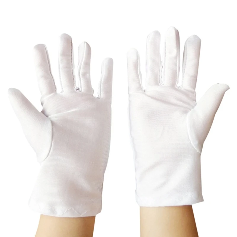 

652F Kids White Gloves for Primary School Boys and Girls Spandex Elastic White Dancing Gloves for Dress Performance
