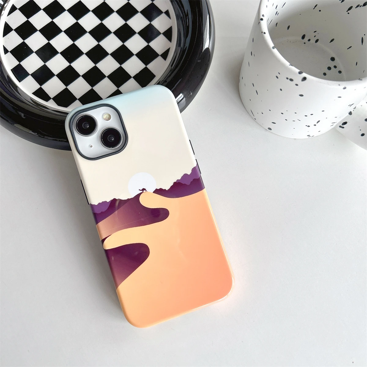 Landscape series intInclusive Phone Case Two-In-One Film Protective Shell For iPhone 15 14 13 12 11 Pro Max Plus Mini