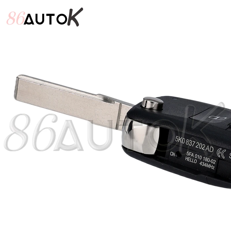 Car Folding Shell Case Fob for VW Volkswagen Tiguan Passat CC Golf Mk6 SEAT Skoda Octavia key case car key shell key cover folding car key shell fob cover key fob replacement