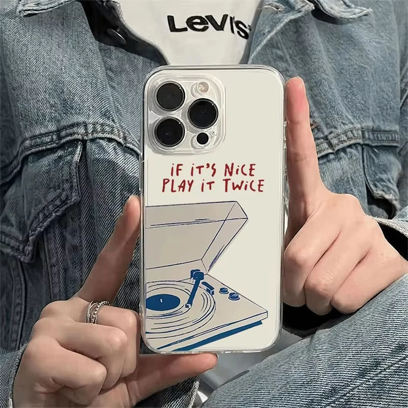 Retro Modern Music Double Play Shockproof Phone Case Cover