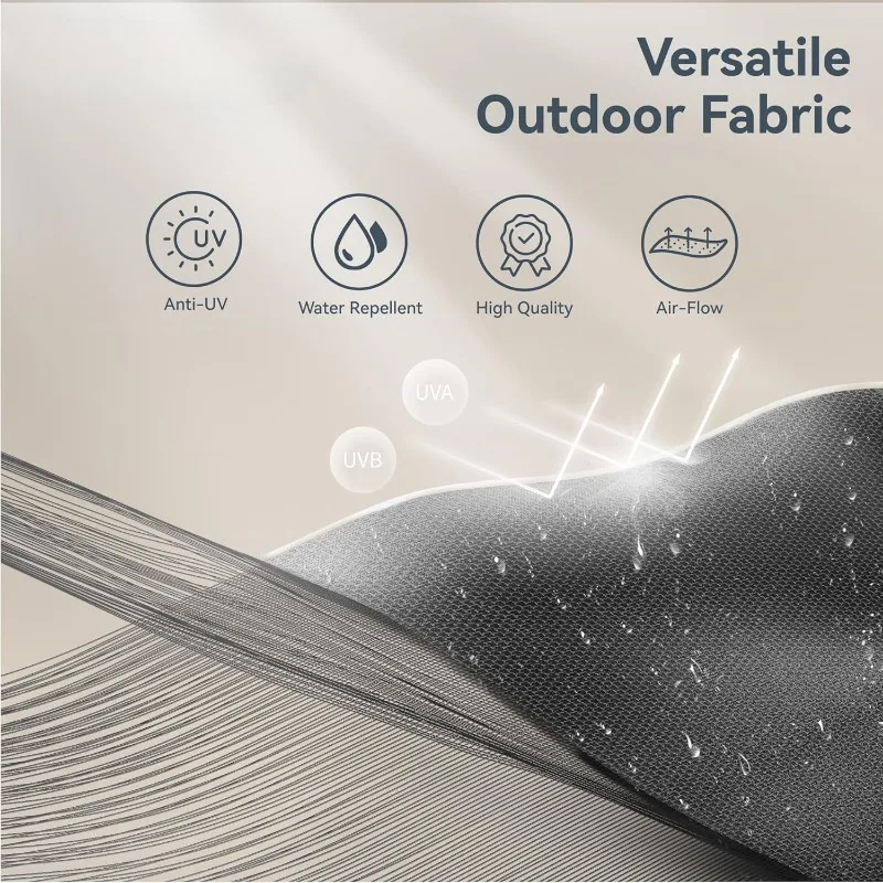 15ft Large Patio Umbrellas with Base, Outdoor Double-Sided Rectangle Market Umbrella for Pool Lawn Garden, Light Gray 6