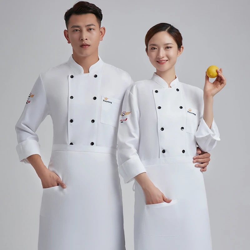 Chef Uniform For Men Women Jacket Cooking Clothes Kitchen Western Restaurante Hotel Pastry Chef Barbecue Restaurant Custom Logo