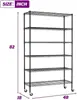 48"L×18"W×82"H Wire Shelving Unit Storage Cart Metal Shelf Rolling Utility Cart 2100Lbs Capacity with 6 Tier Casters Adjustable 3