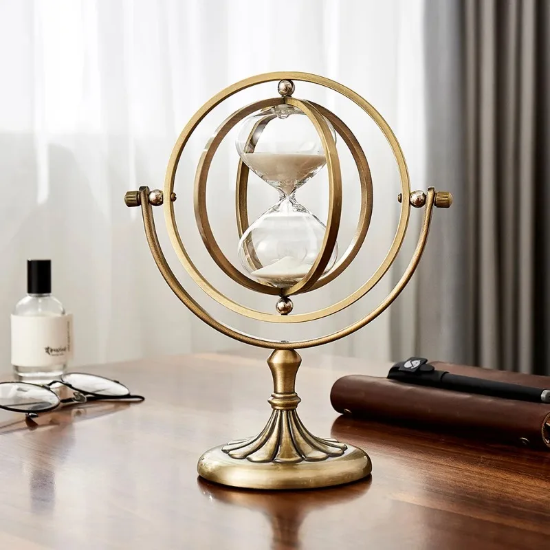Sand Timer Liquid Hourglass Timer Colored Hourglass Creative Globe Timer Nordic Sand Clock Retro Sandglass Time Hourglass Desktop Decor Luxury Living Room Decoration Home Ornament