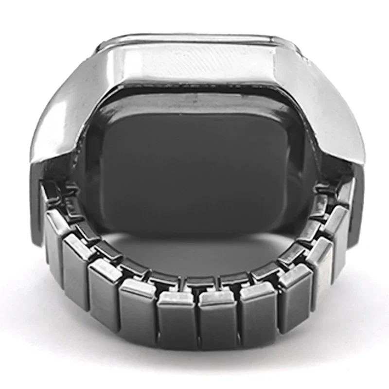 Hot Selling Creative Roman Numeral Scale Ring Quartz Alloy Shell Finger Square Watch Dial For Couples