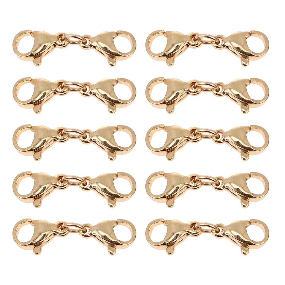 

10 Pcs Double Buckle Lobster Clasp Magnetic Clasps for Jewelry Making Rhinestones