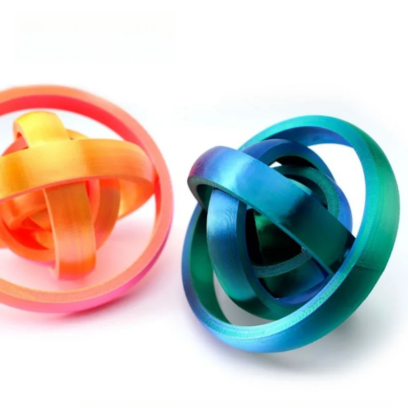 3D Printed Interstellar Decompression Disk Stress Relief Toy Spiral Push Push Music Technological Desk Gadgets Infinite Flip