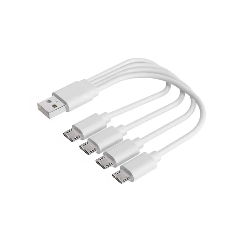 Compact 4-in-1 Multi Charging USB Cable - 20cm, USB-C & Micro USB, 5V 2A