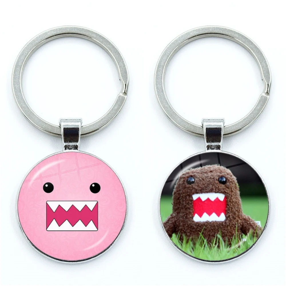 Cute Cartoon Domo Kun Key Chain Japanese TV Kawaii Mascot Glass Dome ...