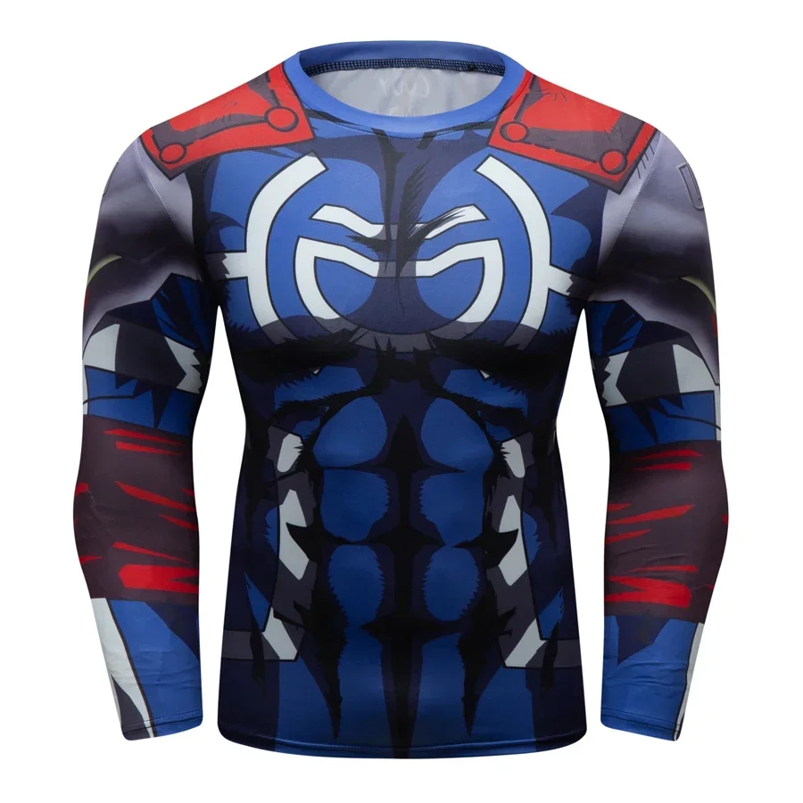 Économie College en 3D Anime pour hommes, chemises de compression, t-shirts à manches longues, t-shirts de fitness, t-shirt 5