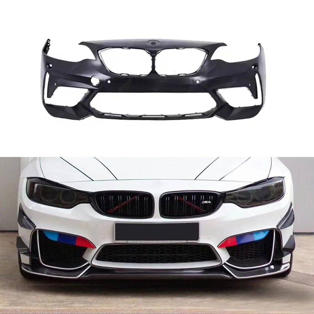 For BMW F87 M2 M2C Genuine Dry Carbon Fiber Front Bumper 2014- Trailer Cover Spoiler Diffuser Body Kits Trim Car Accessories