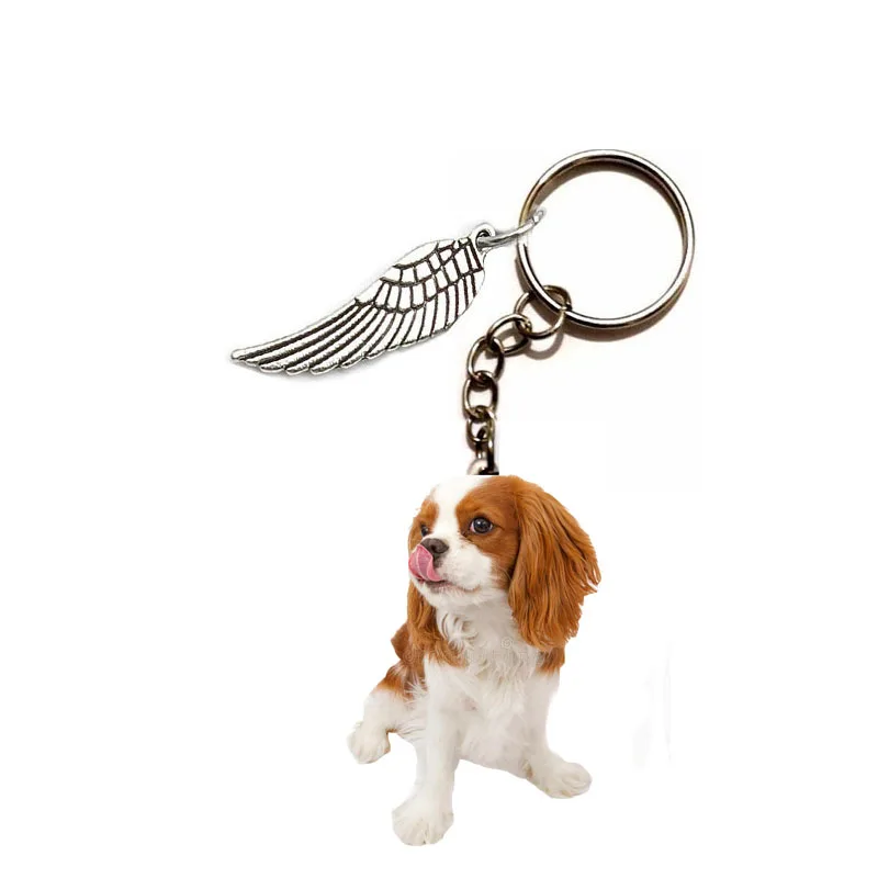 Spaniel Dog Portachiavi In Acrilico Flying Wing Dogs Portachiavi Ciondoli Per Auto Regalo Best Friend Accessori Portachiavi Portachiavi Uomo Giocattol
