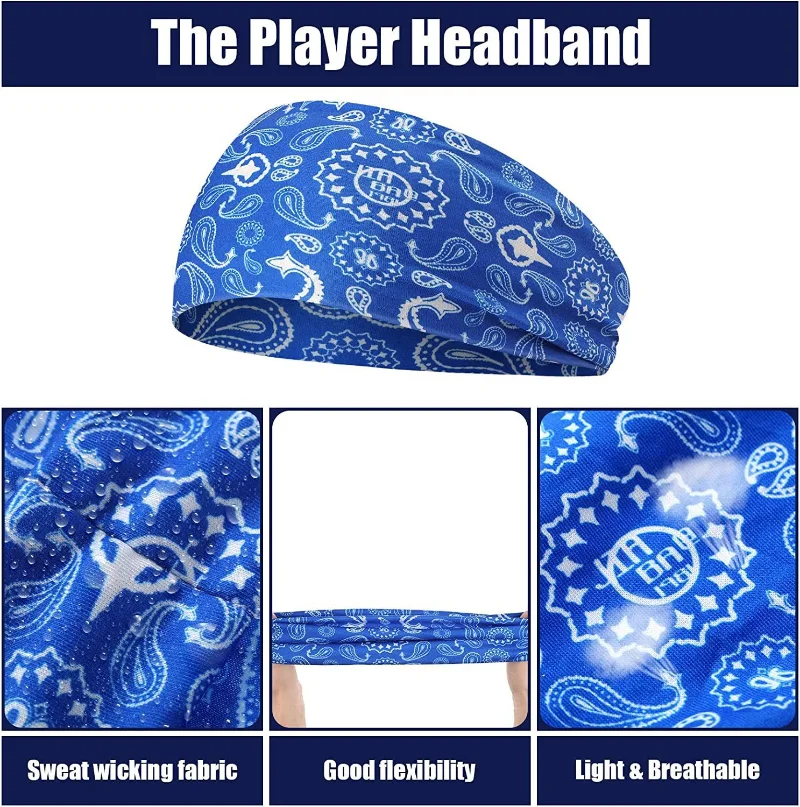 Unisex breathable tennis headband showing material texture.