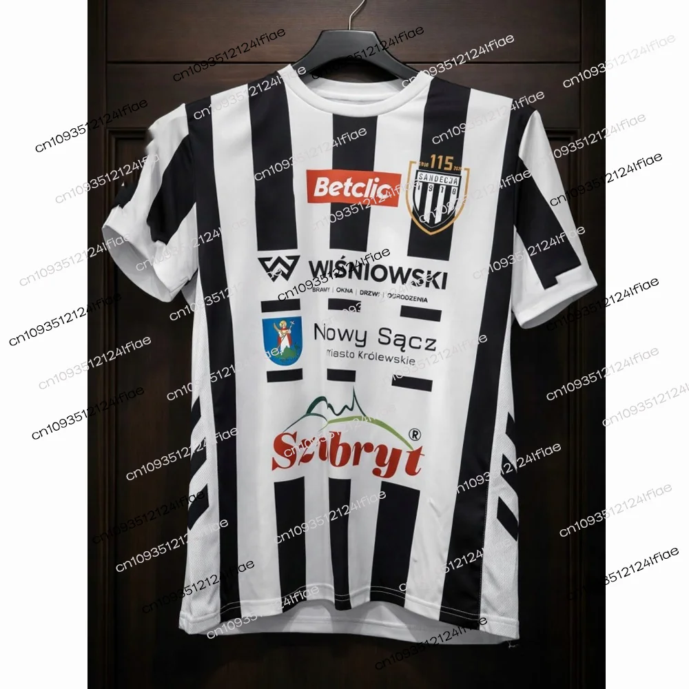 25/26 Neues Polnisches Herren/Kinder Fußball Schnelltrocknendes Sport-T-Shirt Sandecja Nowy Sącz Fußball-Trikot Fan-Spezial-Trikot-Set