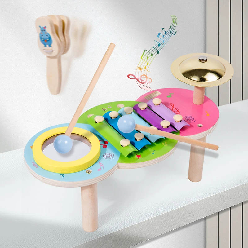 Children Wooden Montessori Musical Toys Percussion Musical Instrument Piano Musical Learning Infant Sensory Education Kids Toys 3