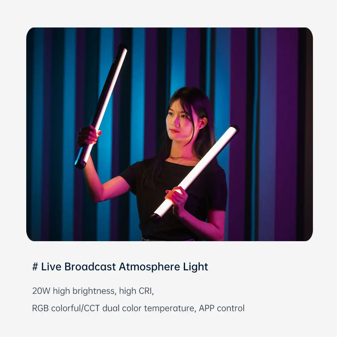 K60 RGB LED Stick Light 20W Handheld Tube Wand Stick 2500K-8500K Photography Lig