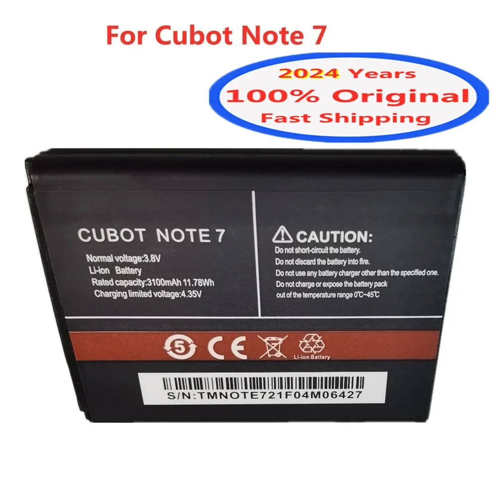 

2024 год, 100% оригинальный аккумулятор для Cubot Note 7 Note7, 3100 мАч, оригинальный аккумулятор для телефона, быстрая доставка