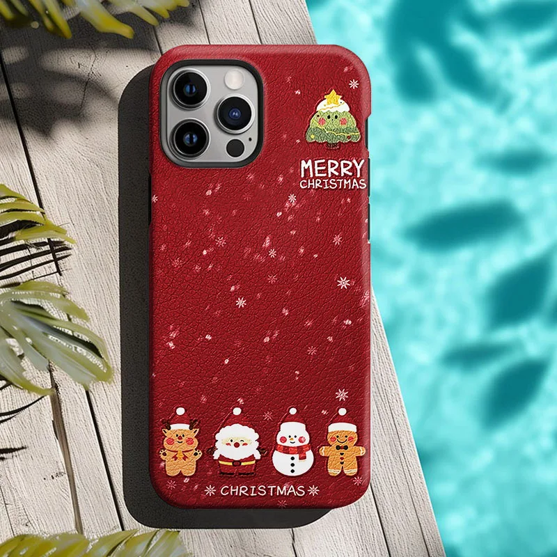 Dual-Layer Snowman Shockproof Phone Case with Bumper Protection