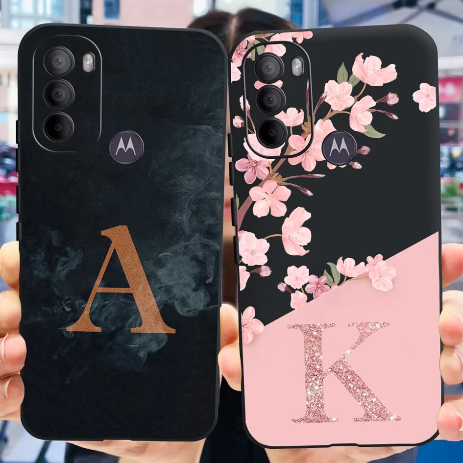 Per Motorola Moto G31 G51 G71 Custodia Fashion Flower Letters Cover Morbida In Silicone Antiurto Per Moto G31 Xt2173-3 G 31 Paraurti
