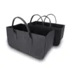 Foldable Large Firewood Basket Felt Bag Shopper for Wood Newspapers Firewood Felt Bag Set of 2 1