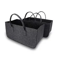 Foldable Large Firewood Basket Felt Bag Shopper for Wood Newspapers Firewood Felt Bag Set of 2 1