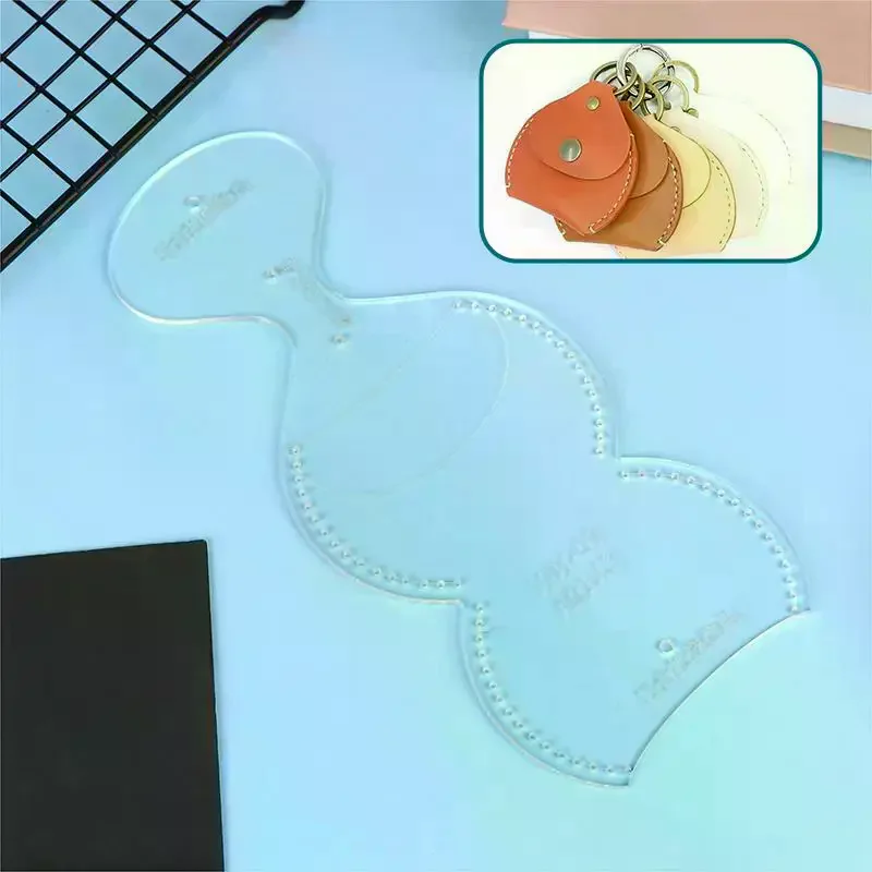가죽 공예 미니 동전 지갑 작은 지갑 아크릴 템플릿 DIY 가죽 도구 세트 수제 미니 지갑 만들기 초보자용