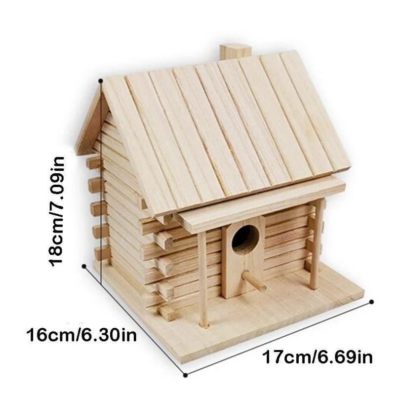 Outdoor Decoration Wood Birds Nest Box DIY Parrot Cockatiels Swallows Nest Outdoors Roof Wooden Bird House Hanging Bird Cage