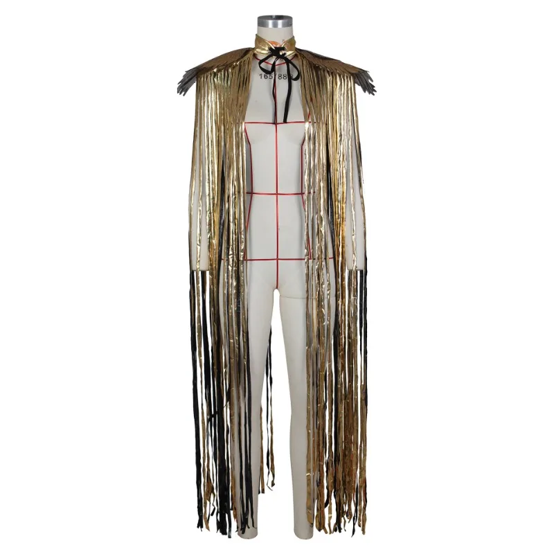 Leosoxs Gothic Sequin Fringe Tassel Wings Cover Ups Unisex Y2K Cosplay Costumes Capes Streetwear Beach Party Shawl Cloak