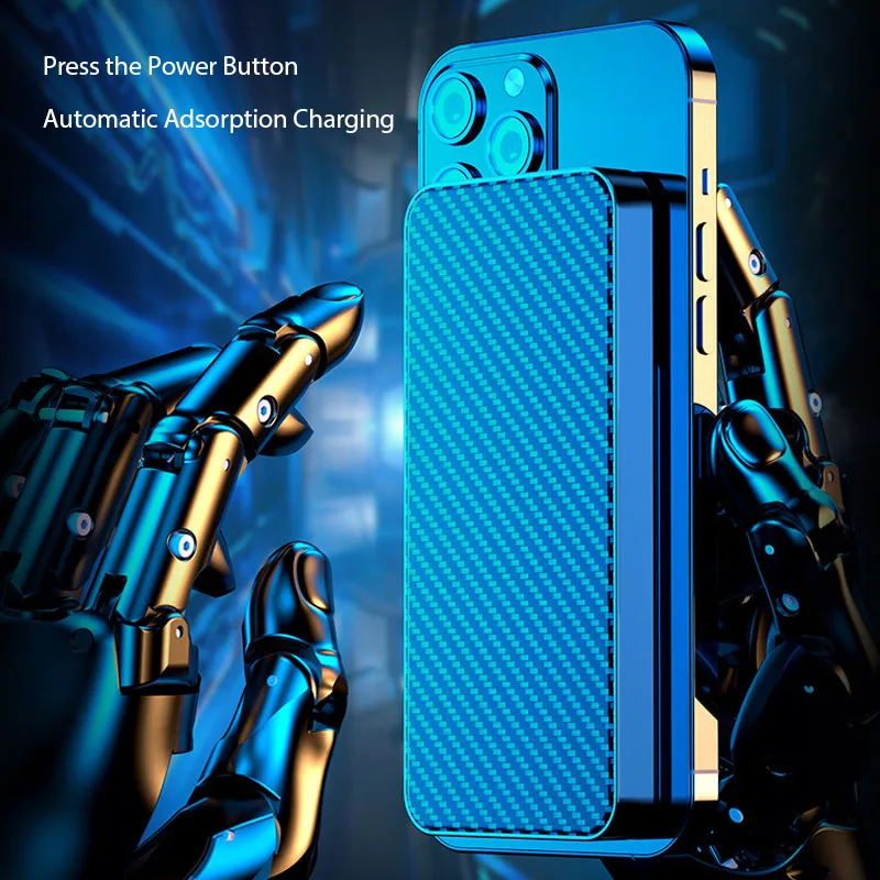 Transparent Power Bank 15W Wireless Fast Charger Magnetic Powerbank 10000mAh Portable External Battery For iPhone Xiaomi Samsung