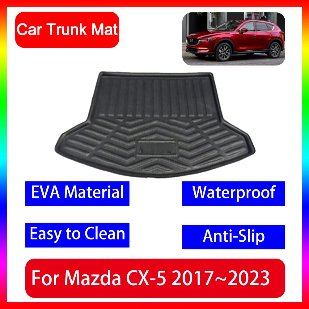 

Car Rear Trunk Floor Mat For Mazda CX-5 CX5 CX 5 MK2 KF 2017~2023 2019 2020 2022 Protector Accessories EVA Material Waterproof