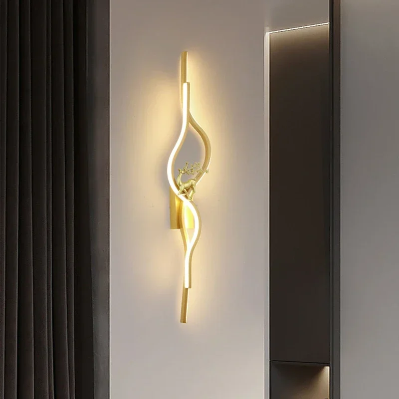 Modern Led Bedside Wall Lights Lamps Living Room Stairs Loft Bedroom Nordic Interior Minimalist Wall Art Light Lamp Decor