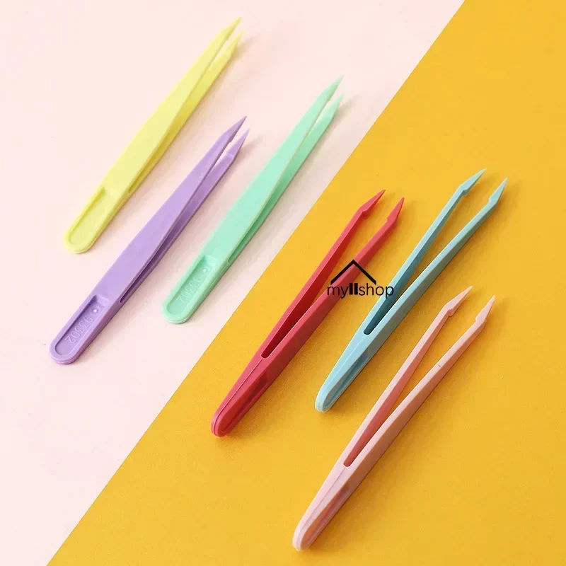 Colored Plastic Tweezers Nylon Reinforced 12CM Precision Tweezer for Journal Scrapbooking Stickers DIY Tool craft tweezers