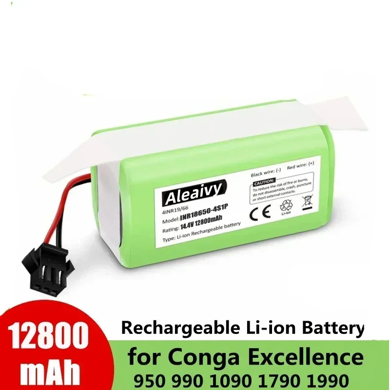 

4S1P 14.4V 12800mAh Li-ion Battery for Conga Excellence 990 1090 Ecovacs Deebot N79S N79 DN622 Eufy Robovac 11 11S 12 35C X500