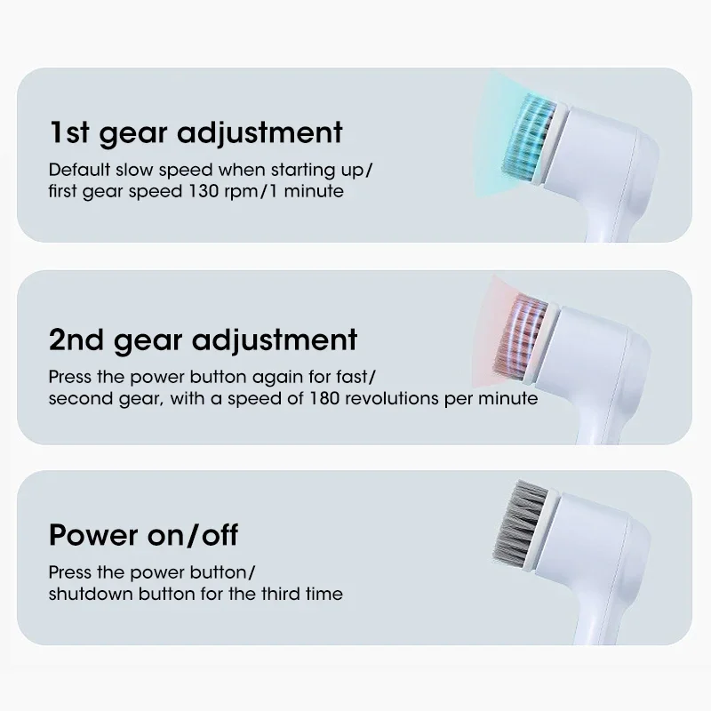 Electric Handheld CordlessCleaningBrush Electric Spin Scrubber Bathroom Cleaning BrushPower Scrubber withReplaceable Brush Heads