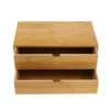 Office Minimalist Mini Bamboo Drawer Style Desktop Storage Box, Home Cosmetics Storage Box, No Assembly Required 6