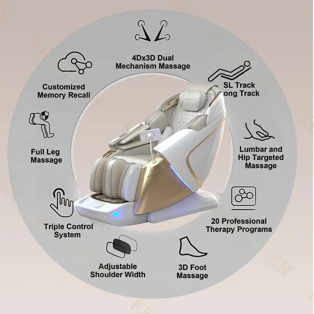3 Year Warranty Dual-core 4D SL-Track Zero Gravity full body Massage Chair Home 3D Thai Stretch Electric leg lift Massage Sofa 6