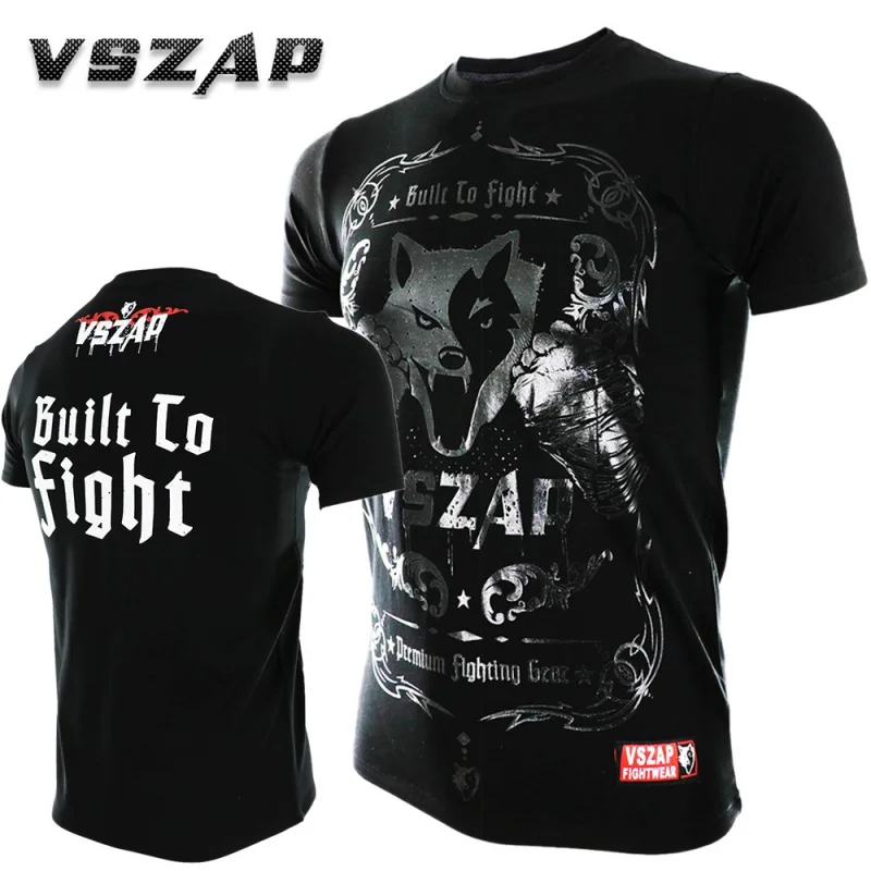 Vszap boxing training judo sports leisure breathable T-shirt short-sleeved cotton T-shirt design taekwondo boxing shirt