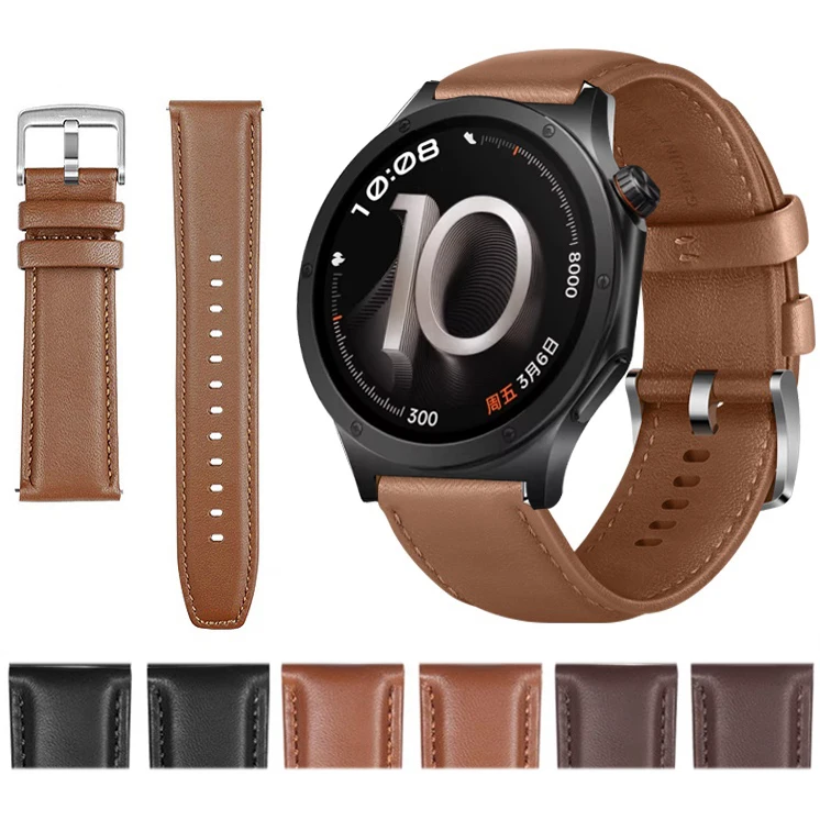 Genuine Leather Watchband with Steel Pin Buckle - High Quality Wrist Bracelet (22mm/20mm)
